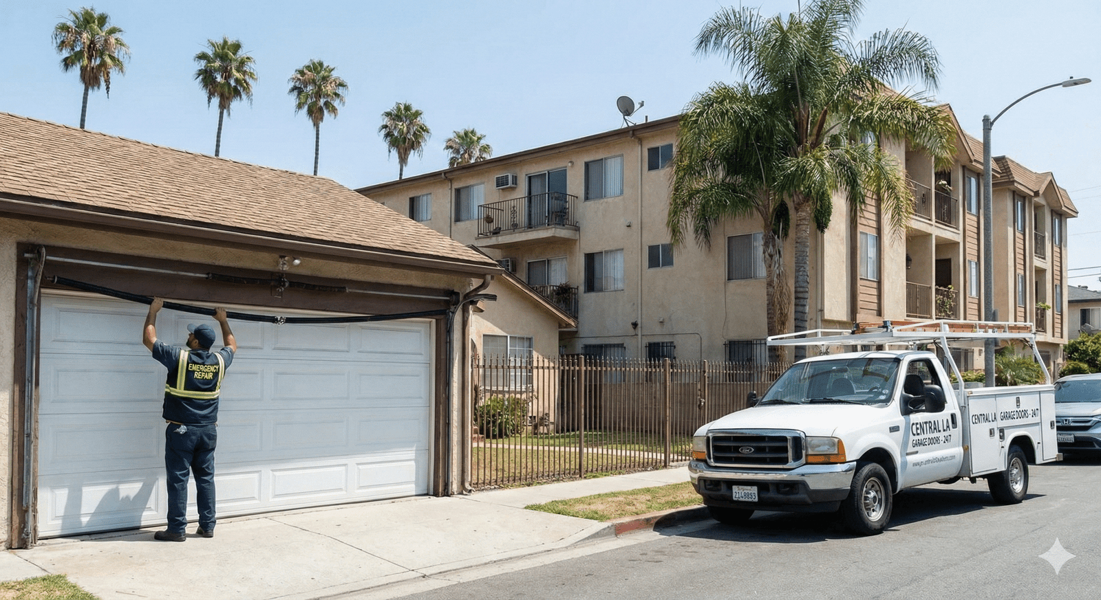 Emergency garage door spring repair in Central Los Angeles CA